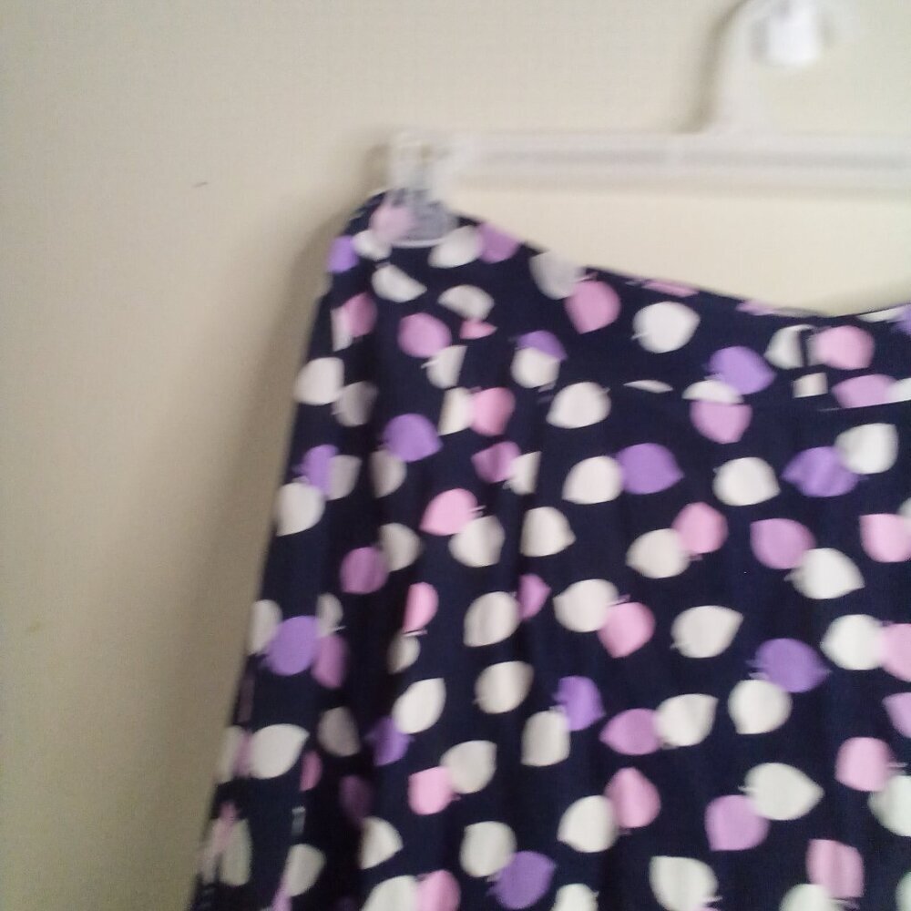 Talbots Skirt Women 16P 16 Petite Wrap Look Side Zip Pattern Blue Pink Purple - Picture 12 of 15
